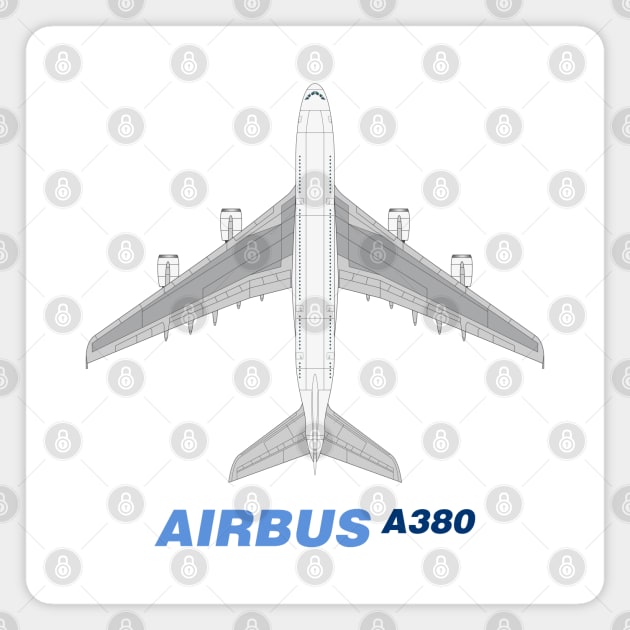 Airbus A380 Top View Magnet by SteveHClark